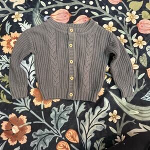 Grayson Collective Gray Cable Knit Cardigan Sweater 18 Months Gender Neutral